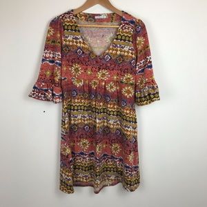 ⭐️ OB2-12 Knit Dress ruffle bell sleeve M